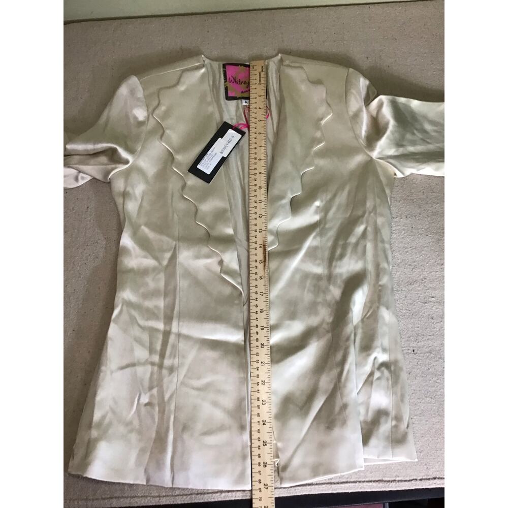 Women Silk Scallop Collar Blazer Sz. 4 NWT Whitney Eve 100% Silk Jacket - Picture 8 of 12